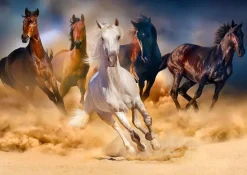 Puzzle Horses Running in the Desert