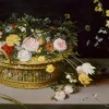 Puzzle Jan Brueghel - Flowers in a Basket and a Vase, 1615