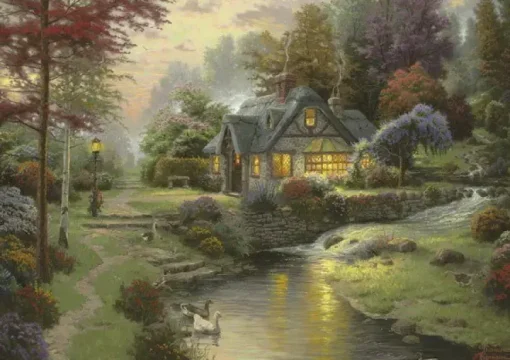 Puzzle Kinkade: Cottage by creek