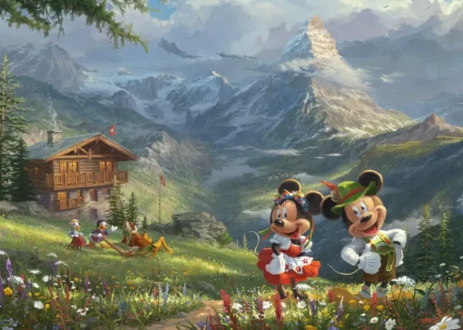 Puzzle KInkade: Mickey and Minnie in the Alps