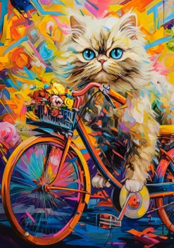 Puzzle Kitten Floral Ride