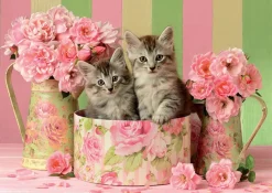 Puzzle Kitten with roses