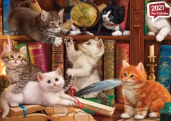 Puzzle Kittens in the Library 500