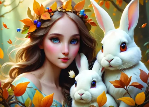 Puzzle Lady and Bunnies