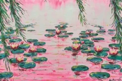 Puzzle Lake with water lilies