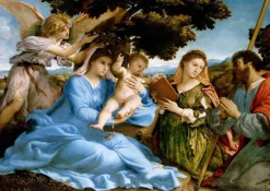 Puzzle Madonna and Child with Saints Catherine and Thomas