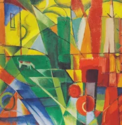Puzzle Marc: Landscape with house, dog and band, 1914