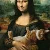 Puzzle Mona Lisa and Purring Kitty