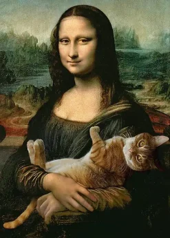 Puzzle Mona Lisa and Purring Kitty