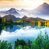 Puzzle Moutain Behind the Lake