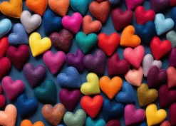 Puzzle Multicolored Hearts
