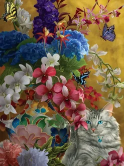 Puzzle Nene Thomas - Gilded Cats and Flowers