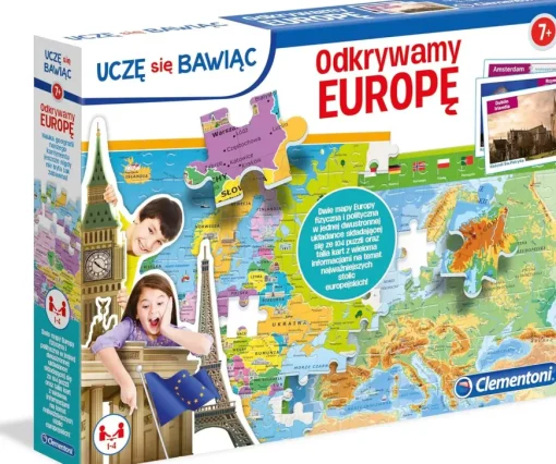 Puzzle Obojstranná mapa Európy (po木ský jazyk)