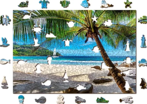 Puzzle Paradise Island Beach, Caribbean sea