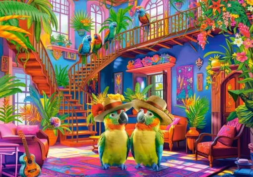 Puzzle Parrots in Paradise