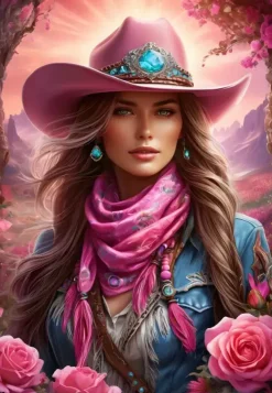 Puzzle Pink Cowgirl