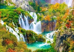 Puzzle Plitvice Waterfalls in Autumn
