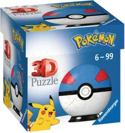 Puzzle Pokemon puzzleball 3D modrá