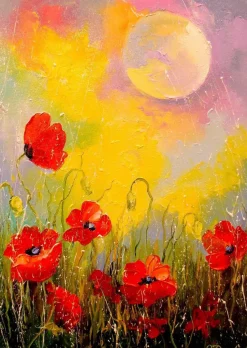 Puzzle Poppies in the Moonlight