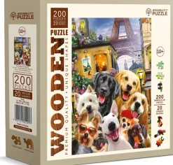 Puzzle Puppies in Paris wooden