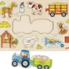 Puzzle Puzzle Drevená vkláda膷ka Traktor na farme