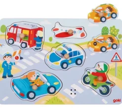 Puzzle Puzzle Drevená vkláda膷ka so zvukmi - Dopravné prostriedky
