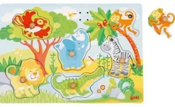 Puzzle Puzzle Drevená vkláda膷ka so zvukmi - Zvieratá v ZOO