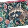 Puzzle Raccoon in Flowers