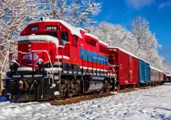 Puzzle Red Train In The Snow