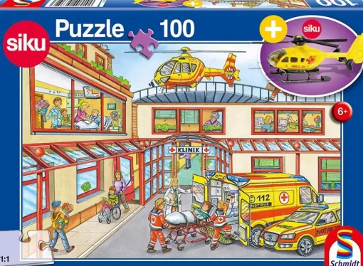 Puzzle Rescue 100 + SIKU model vrtulníka