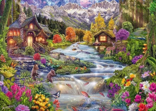 Puzzle River in Mountains