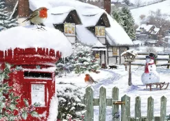 Puzzle Robin With Snow