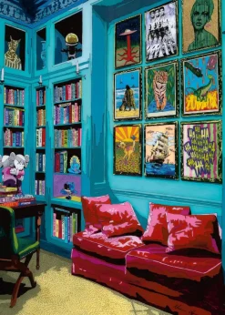 Puzzle Room With Red Sofa