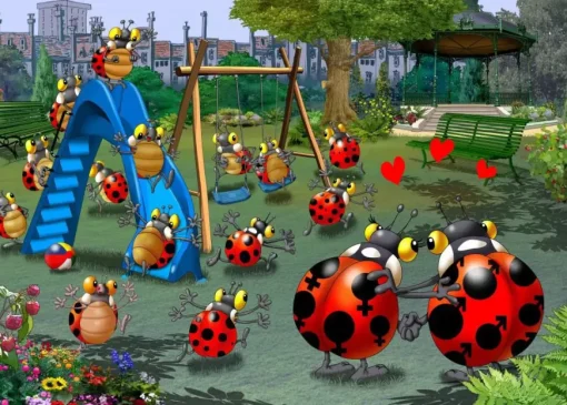 Puzzle Ruyer: Christmas: Coccinelles au Parc