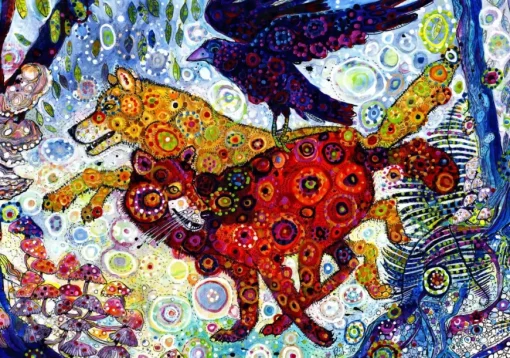 Puzzle Sally Rich: Wolves in a Blue Wood II