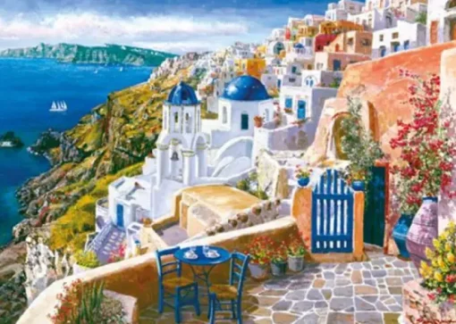 Puzzle Sam Park, View from Santorin