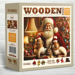 Puzzle Santa & Cute Rabbits