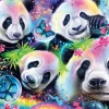 Puzzle Sheena Pike: Neon Rainbow Pandas