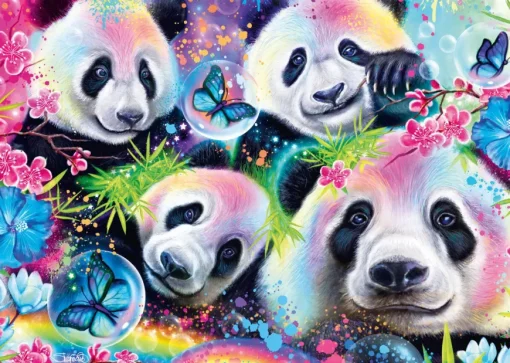 Puzzle Sheena Pike: Neon Rainbow Pandas
