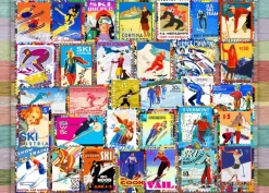 Puzzle Ski Stamp Posters