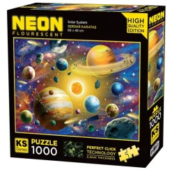 Puzzle Solar System neon