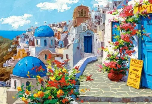 Puzzle Spring in Santorini