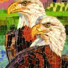 Puzzle Stained Glass Eagles