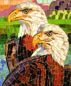 Puzzle Stained Glass Eagles