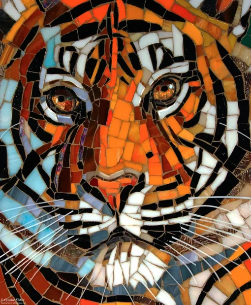 Puzzle Stained Glass Tiger
