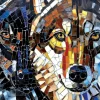 Puzzle Stained Glass Wolves