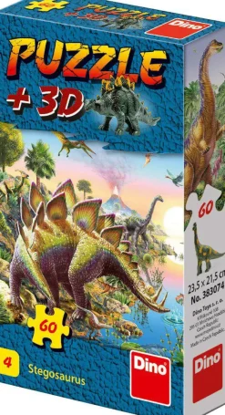 Puzzle Stegosaurus 60 dielikov + figúrka (4)