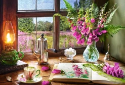 Puzzle Still Life with Violet Snapdragons