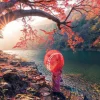 Puzzle Sunrise in Katsura river, Japan
