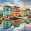 Puzzle Sunset At Copenhagen Harbour